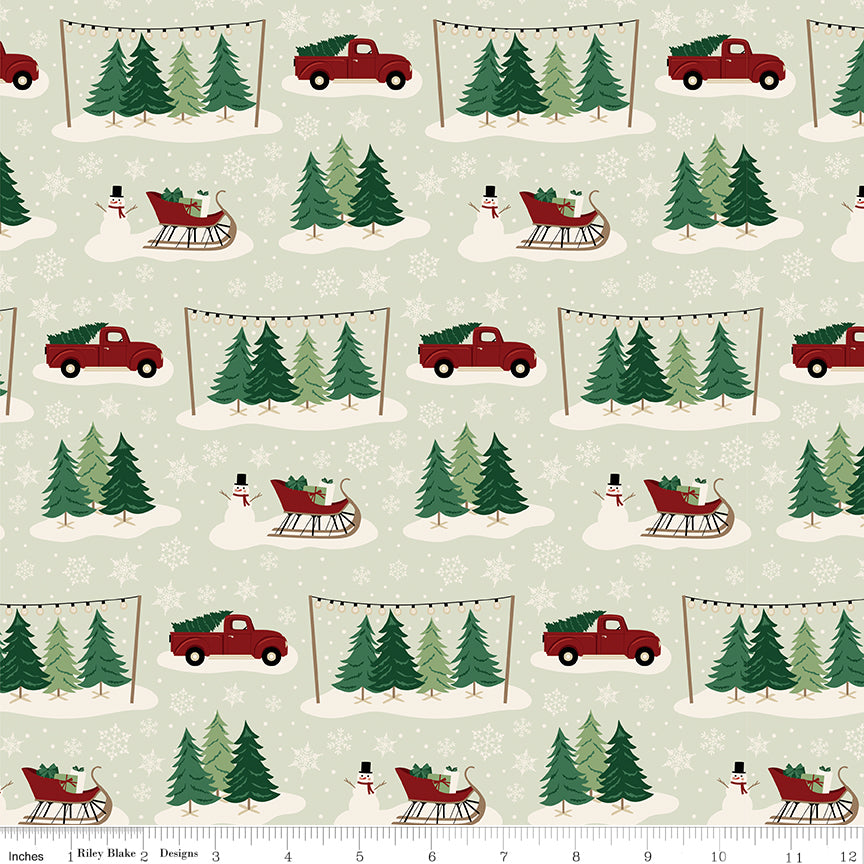 Christmas Traditions Fabric Main Mint by Dani Mogstad for Riley Blake  Designs – Flat Creek Fabric