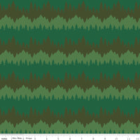 Only You Fabric - Tree Stripe Forest - Smokey Bear - Riley Blake Designs - C14642-FORES