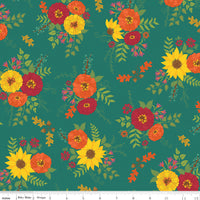 Autumn Afternoon Fabric - Main Teal - Heather Peterson - Riley Blake Designs - C14870-TEAL