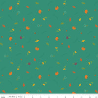 Autumn Afternoon Fabric - Fall Toss Teal - Heather Peterson - Riley Blake Designs - C14877-TEAL