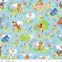 100 Aker Woods Fabric - Winnie the Pooh Fabric - Main Sky - Jill Howarth - Riley Blake Designs