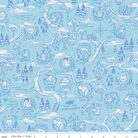 100 Aker Woods Fabric - Winnie the Pooh Fabric - Map Sky - Jill Howarth - Riley Blake Designs - C15171-SKY