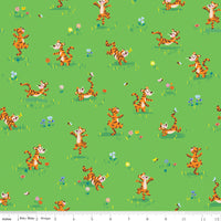 100 Aker Woods Fabric - Tigger Bounce Green - Winnie the Pooh Fabric - Jill Howarth - Riley Blake Designs - C15173-GREEN