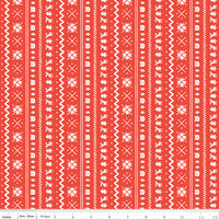 Northern Lights Flannel Fabric Fair Isle Red - Natalia Juan Abello - Riley Blake Designs - F15002-RED