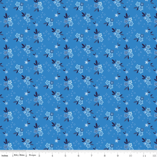 Blue and Gray Camouflage - Blue Cotton Fabric by Riley Blake